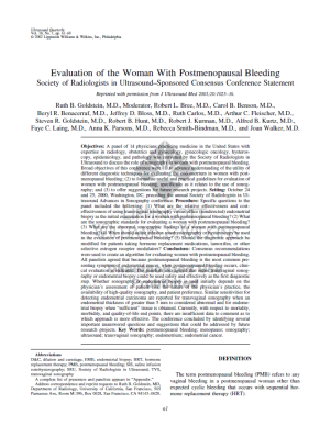 2001 conference on evaluation of the woman with postmenopausal bleeding. Click here to read the consensus statement.