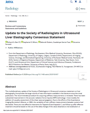 2020 conference update to liver elastography, led by Richard Barr. 
Click here to read the consensus statement.